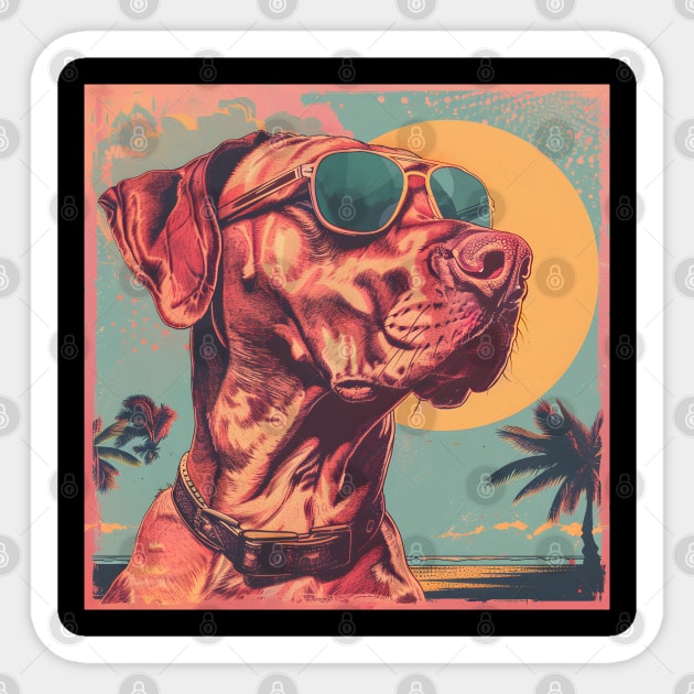 Rhodesian Ridgeback in 80's Sticker by NatashaCuteShop